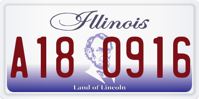 IL license plate A180916