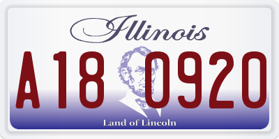 IL license plate A180920