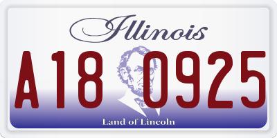 IL license plate A180925
