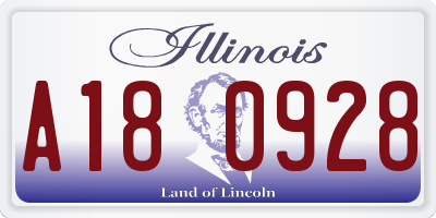 IL license plate A180928