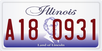IL license plate A180931