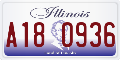 IL license plate A180936