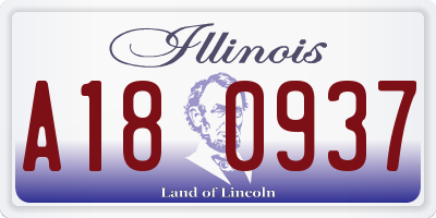 IL license plate A180937