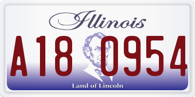 IL license plate A180954