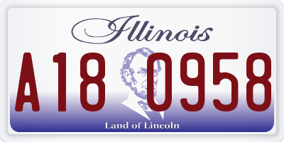 IL license plate A180958