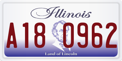 IL license plate A180962