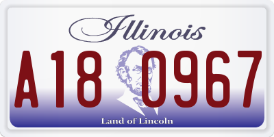IL license plate A180967