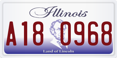 IL license plate A180968