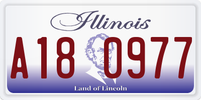 IL license plate A180977