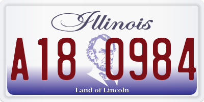 IL license plate A180984