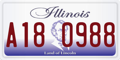 IL license plate A180988