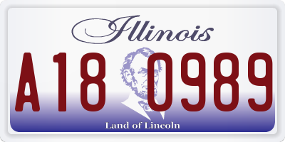 IL license plate A180989