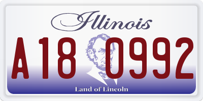 IL license plate A180992