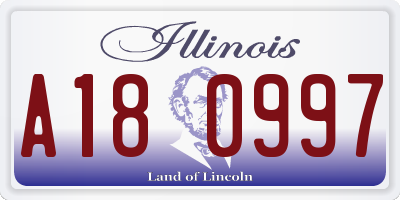 IL license plate A180997