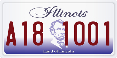IL license plate A181001