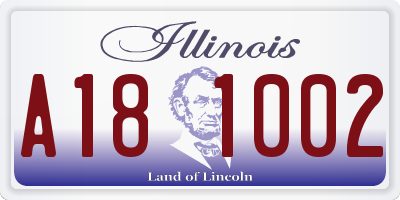 IL license plate A181002
