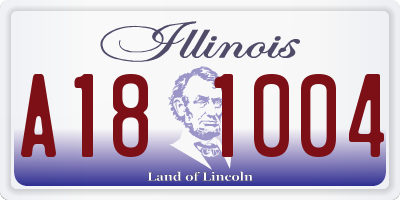 IL license plate A181004