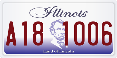 IL license plate A181006