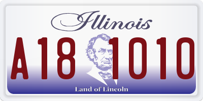 IL license plate A181010