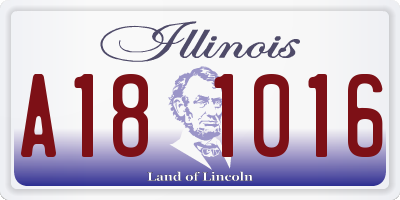 IL license plate A181016