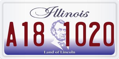 IL license plate A181020