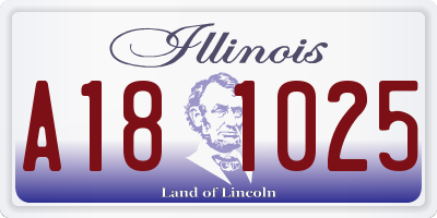 IL license plate A181025