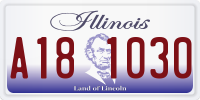 IL license plate A181030