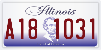 IL license plate A181031