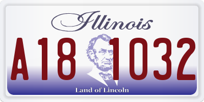 IL license plate A181032