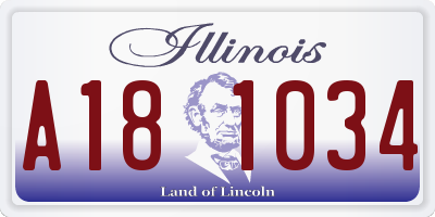 IL license plate A181034