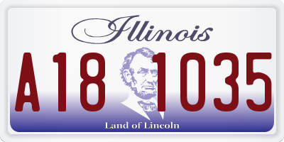 IL license plate A181035