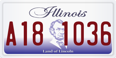 IL license plate A181036
