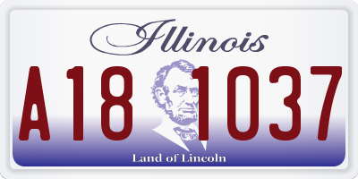 IL license plate A181037
