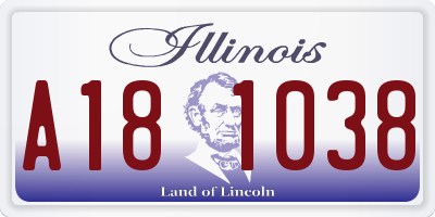 IL license plate A181038