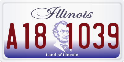 IL license plate A181039