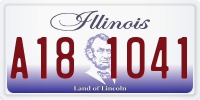 IL license plate A181041