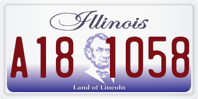 IL license plate A181058