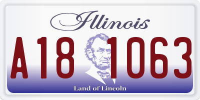 IL license plate A181063