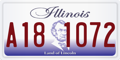 IL license plate A181072