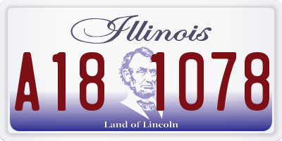 IL license plate A181078