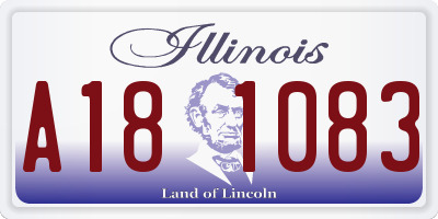 IL license plate A181083