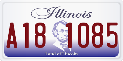 IL license plate A181085
