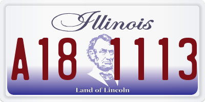 IL license plate A181113