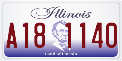 IL license plate A181140