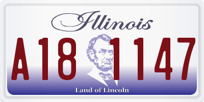 IL license plate A181147