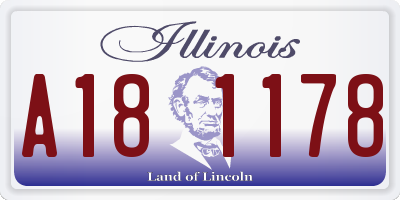 IL license plate A181178