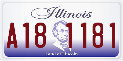 IL license plate A181181