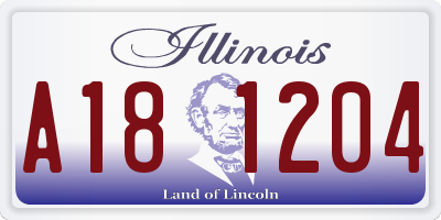 IL license plate A181204