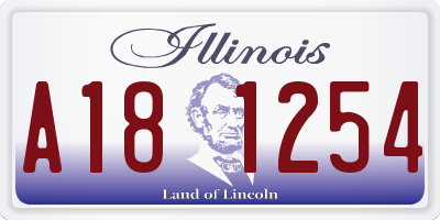 IL license plate A181254