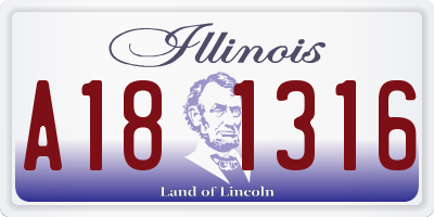 IL license plate A181316